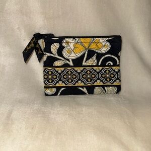 Vera Bradley Black and Yellow Floral Cosmetic Bag